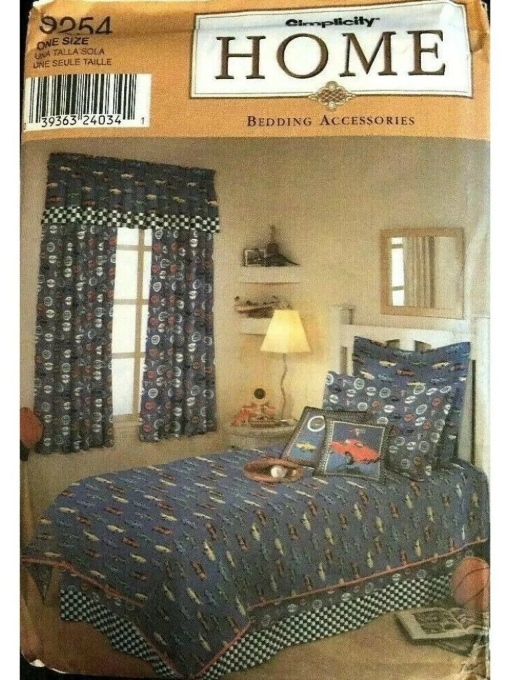 Vintage Sewing Pattern Simplicity 9254 Home Twin Full Bedding Accessories UNCUT